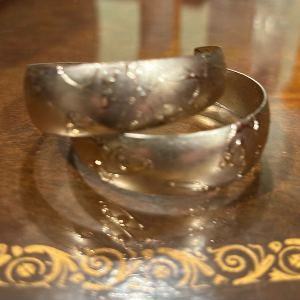 Gold tone metal earrings